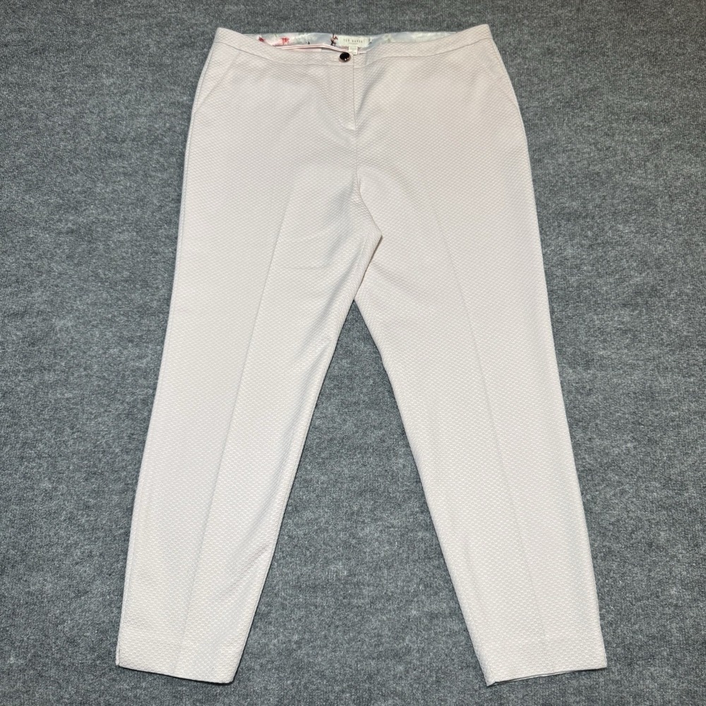 Ted Baker Miraat Textured Tailored Zip Women's Pants Pink Size S‎ 27" Inseam